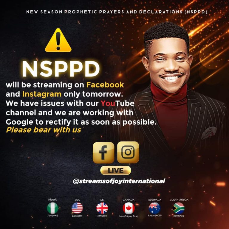 Youtube Temporarily Suspends Pastor Jerry Eze’s (NSPPD) Channel