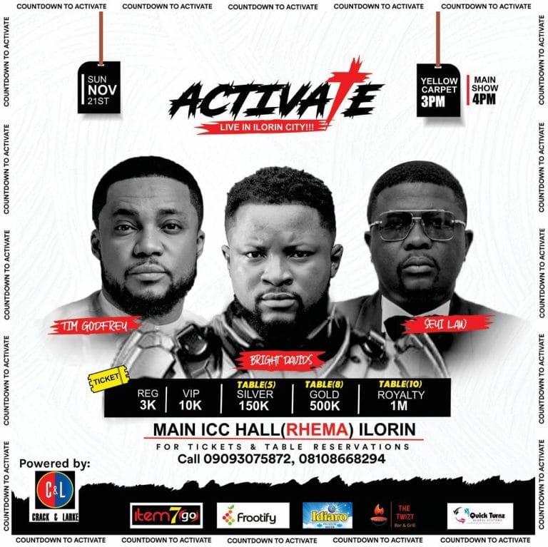 ACTIVATE 2.0 with Bright Davidz (Featuring Tim Godfrey) | Ilorin 2021 (Live)