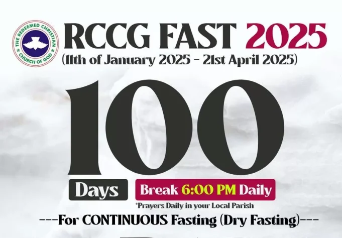 RCCG 100 Days Fasting And Prayer Points For March 29th 2025 RCCG 100 Days Fasting And Prayer Points For March 29th 2025